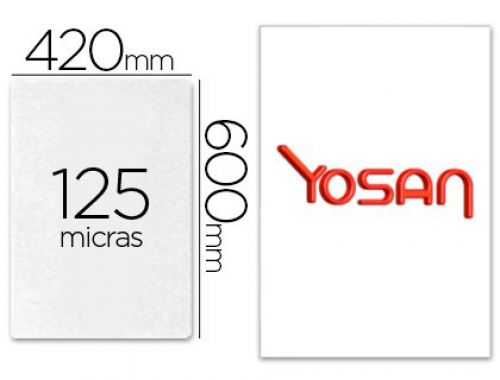 Bolsa de plastificar yosan brilho 420 x 600 mm 125 microns din a2 caixa de 50 unidades , Yosan , 64118 , 8435095340526